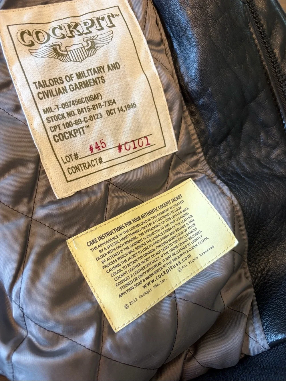 Type A-2 Flight Jacket , Cockpit Army Air Force, Size Small EXCELLENT pin Up